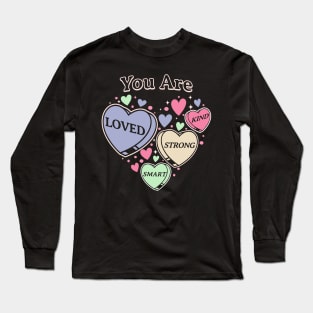 Teacher Valentine Day Retro Heart Candy - Cute Self Love Long Sleeve T-Shirt